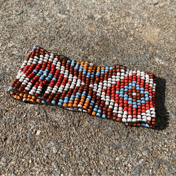 Hand Crafted Jewelry Handmade Seed Bead Stretch Bracelet Native